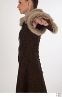  Photos Woman in Historical Dress 33 15th century Medieval Clothing brown dress with fur upper body 0003.jpg
